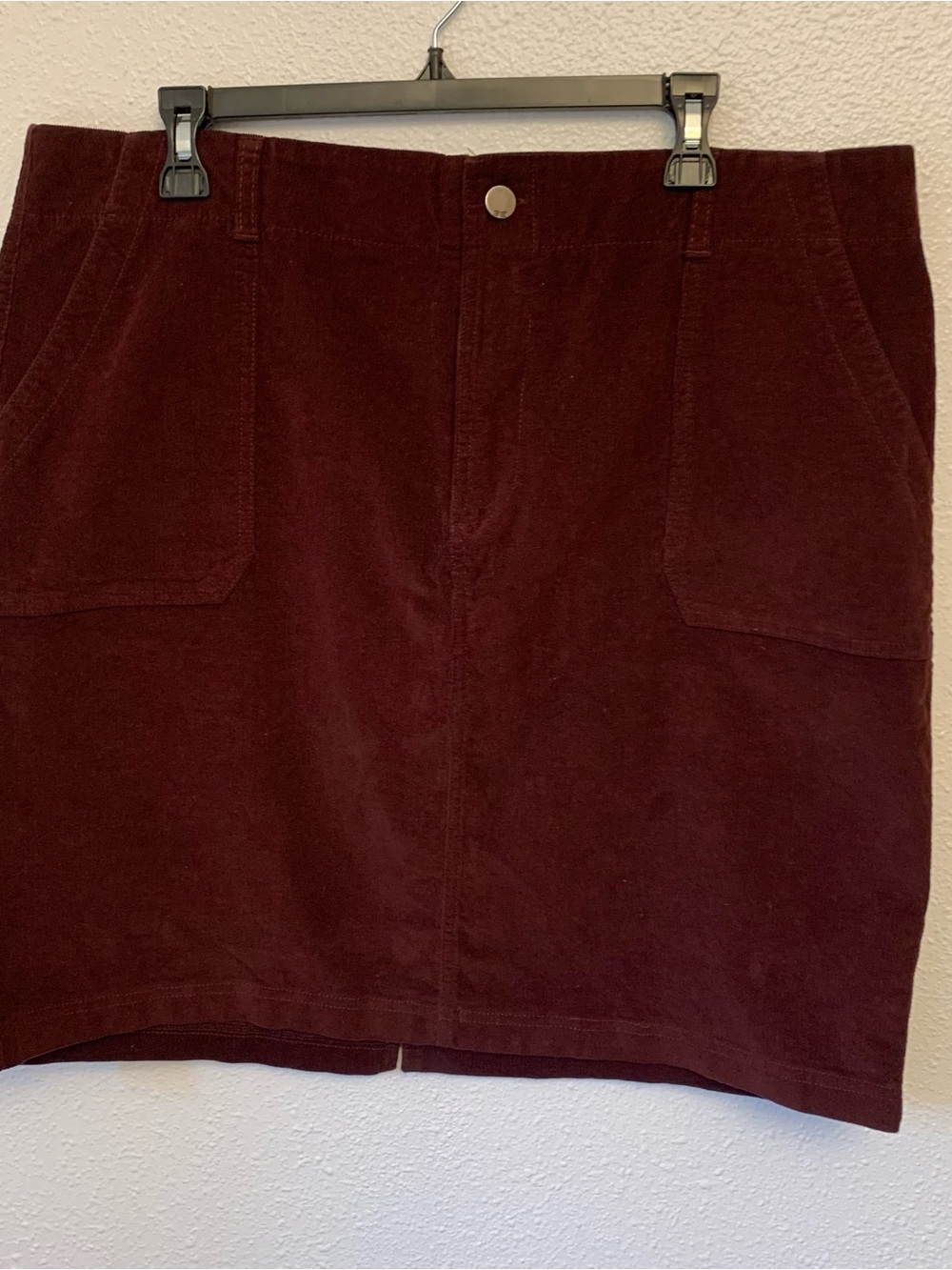 32 Degrees Heat Burgundy/Maroon/Purple Corduroy Skirt XL Like New
